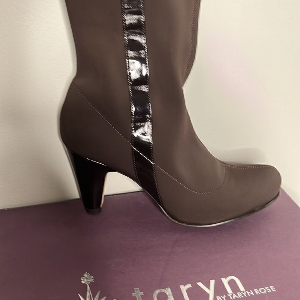 Taryn Rose Brown Size 9  Stretch Leather Tall Boot - Picture 6 of 6